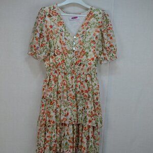 Cottagecore Romantic flowing floral Victorio& lucchino Made in Italy Dress
